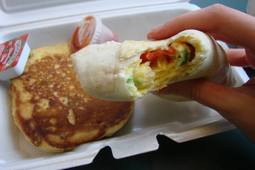 Big D's Breakfast Burrito close up