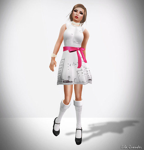 Nyte'N'Day - Pop Dress - Hot Pink-White