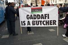 Libyans Protesting In Dublin - "Gadaffi i...