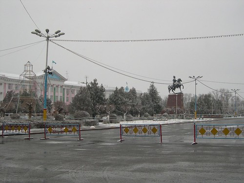 Dostyk Square in the Snow ©  upyernoz