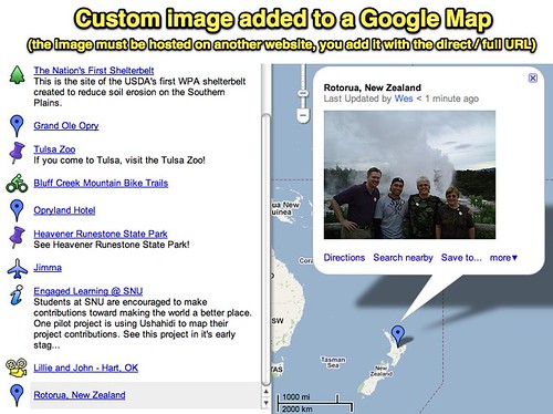 Custom image added to a Google Map