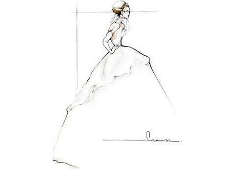 Wedding Dress Sketches - by Prabal Gurung Vogue Fashion for Kate Middleton