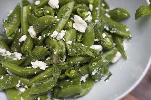 Sugar Snap Peas with Mint and Feta