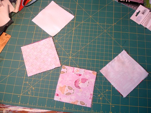 Altered Four Square Quilt Block Tutorial: Initial Sewing of Both Pairs