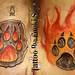 Custom Wolf Paw with Flames Tattoo