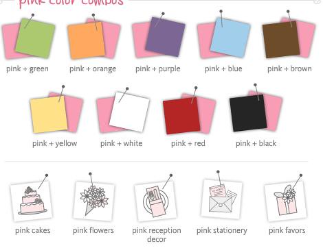 pink weddingcolor matching ideas
