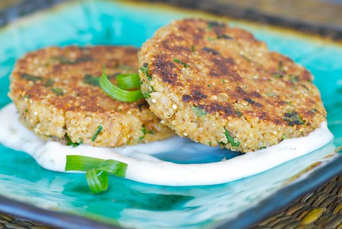 quinoa cakes with smoked trout and lime mayonnaise