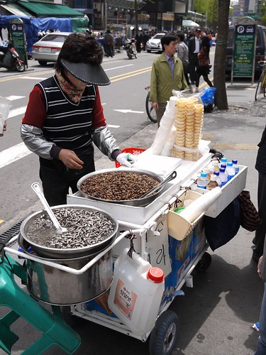 Silk worm larvae snack vendor