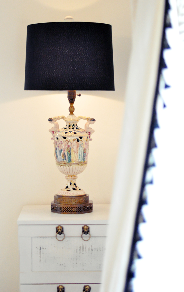 hand painted antique capodimonte lamps, vintage 40's cherub italian lamps +  capodimonte