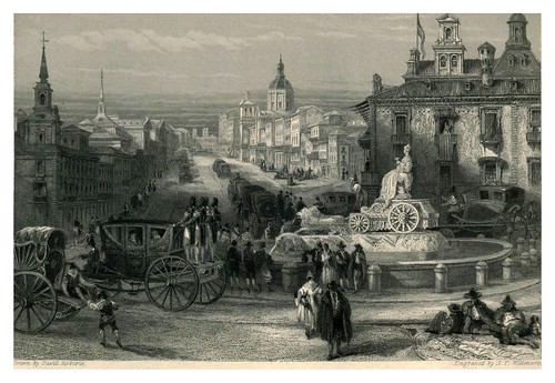 014- La Cibeles en la calle de Alcala de Madrid- The tourist in Spain (1837)-Roberts David