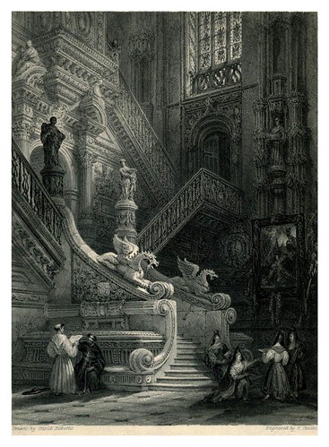008- Escalera en el trancepto norte de la Catedral de Burgos- The tourist in Spain (1837)-Roberts David