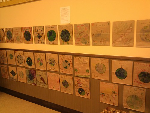 Earth Day Grocery Bags decorated by students from Arbor Heights Elementary in Seattle!