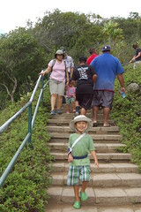Coming down the stairs from Iao