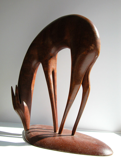 Wooden deer figurine