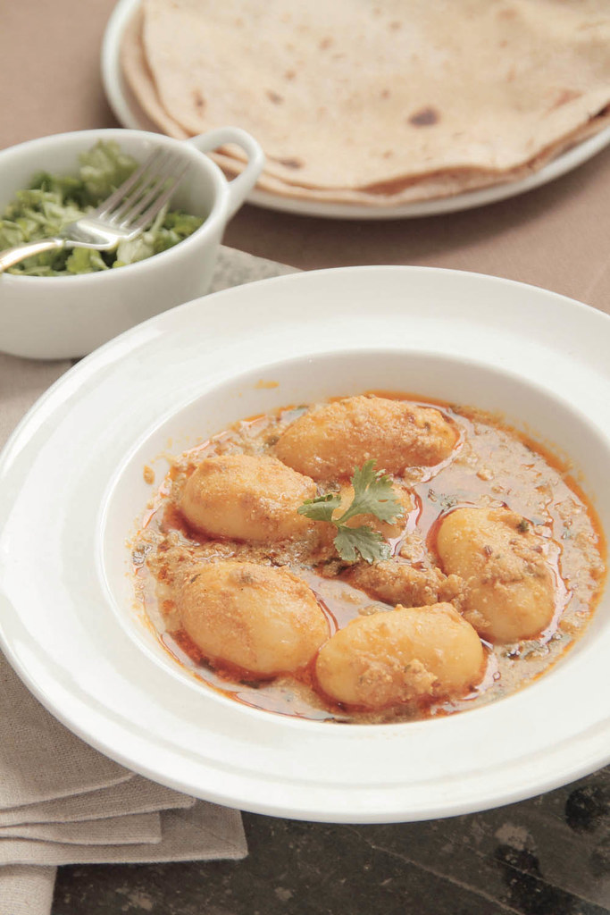 Dum Aloo - Potatoes steamed in spices and yogurt