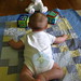 tummy time with his dancing/singing easter bunny