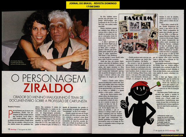 "O personagem Ziraldo" - Jornal do Brasil - 17/08/2003