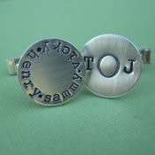Hand Stamped Sterling Silver Cufflinks  -Also Available in 14kGold Fill-