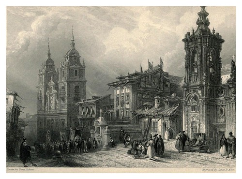 013-Calle de San Bernardo e iglesia del Noviciado de los jesuitas- The tourist in Spain (1837)-Roberts David