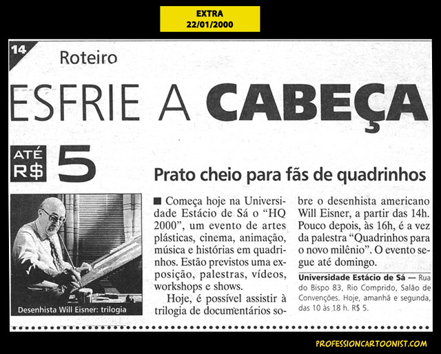 "Prato cheio para fãs de quadrinhos" - Extra - 22/01/2000