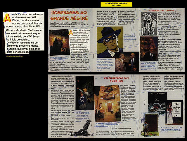 "Homenagem ao grande mestre" - Revista Parque da Mônica - 01/12/1999