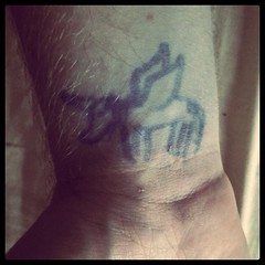 Pegacorn on my wrist by @mko. Think I need to get this turned into a tattoo ASAP. #maystakes