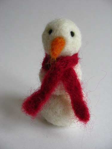 needle felted snowman