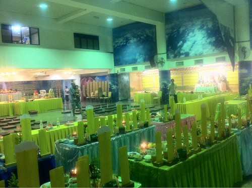 Prayer Hall decorated for Buddhist ceremony 4