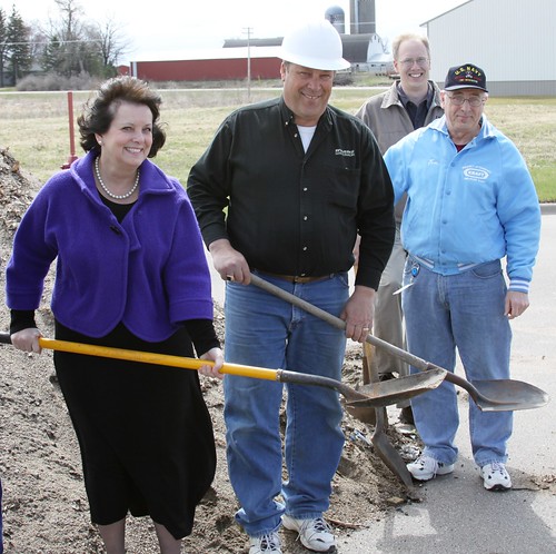 Minnesota State Director Colleen Landkamer breaks ground with the Freeport, Minn.,  city council on a new water tower and sewer project.