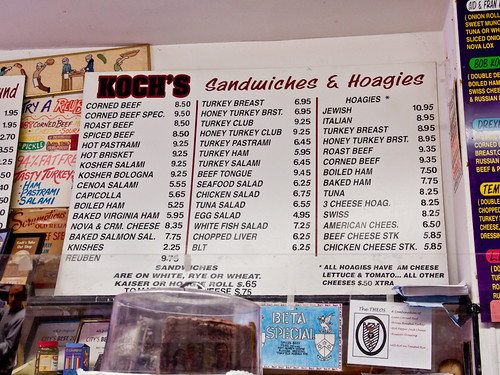 Koch's menu