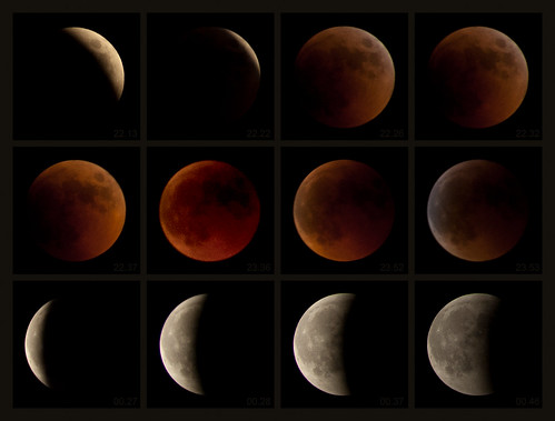 Lunar eclipse selected stages, 15 - 16 June 2011