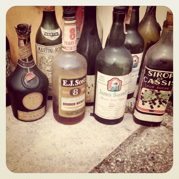 vintage liquor bottles