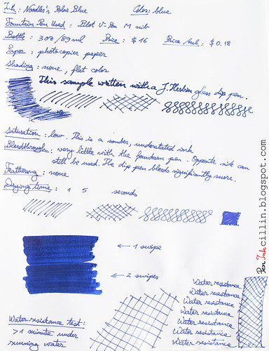 A love for fountain pens, inks, and handwriting - Peninkcillin: Noodler's  Polar Blue ink review