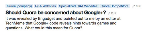 Google+ code reveals hints towards games and questions. What could this mean for Quora?