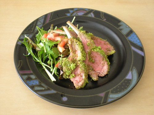 birthday lunch - garden salad and lambs