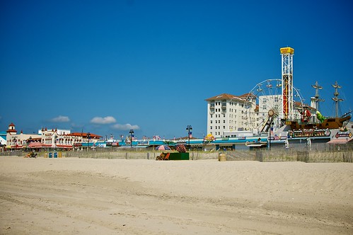 View of the boardwalk from the beach.