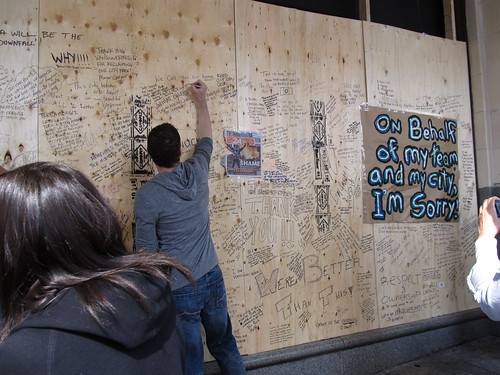 Writing Messages of Love for Vancouver After Stanley Cup Riots
