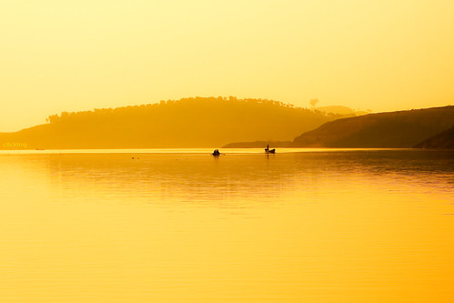 Golden dawn on Lake Da Mi by -clicking-