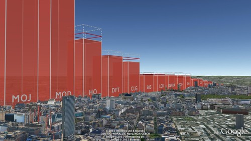 UK Government CO2 emissions 2011 (actual volume) - view from Tottenham Court Road