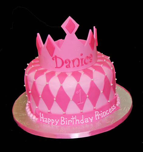 1st birthday princess tiara cake