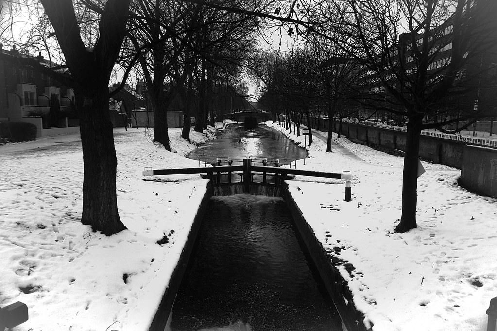 Canal and the snow