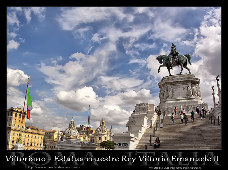 Roma - El Vittoriano - Estatua ecuestre del rey Vittorio Emanuele II de Saboya