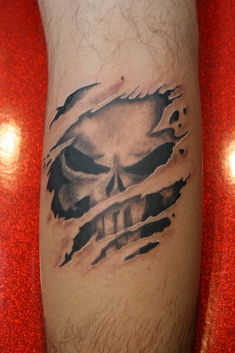 punisher skull tattoo. punisher skull