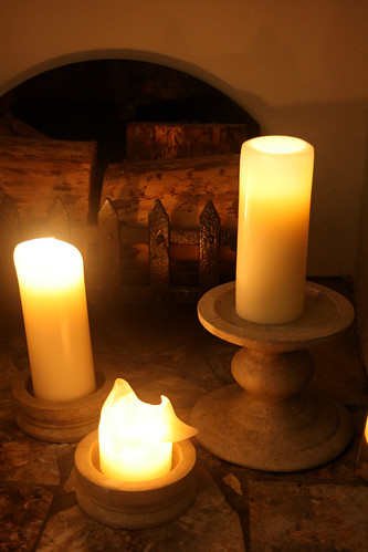 Candles in Fireplace
