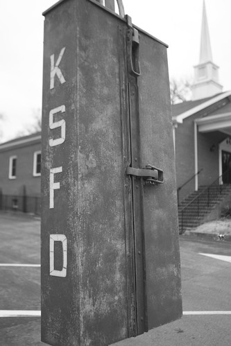 Kingston Springs Fire Department Emergency Call Box (black & white)