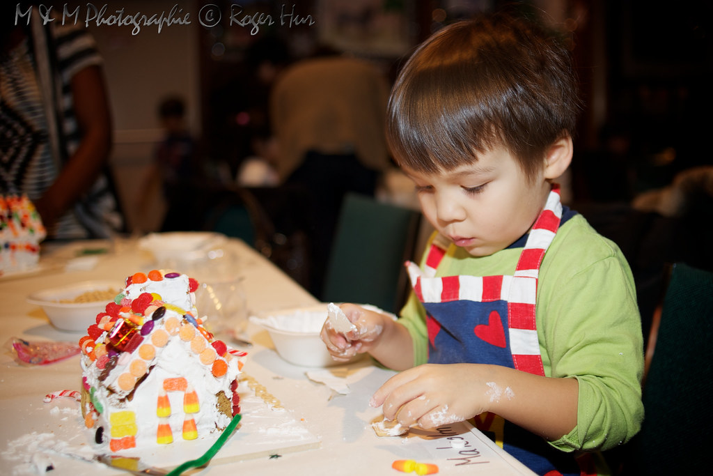 Malcolm and his gingerbread house masterpiece