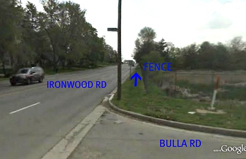turning onto 4-lane Ironwood (via Google Earth)