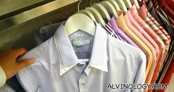 You can try out the sample shirts for fitting
