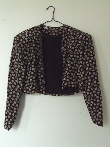 Patterned Silk Cropped Coat