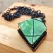 Green Calcite and Antiqued Copper Necklace